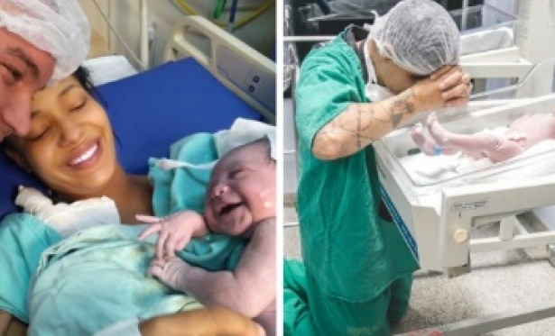 Sorriso e joelhos: 2 pais brasileiros e seus bebs que emocionaram as redes sociais
