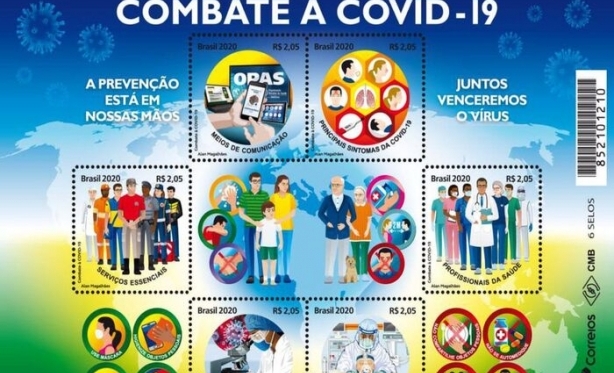 Correios lanam selos em homenagem a aes de combate  pandemia