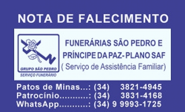 03/10 - Nota de Falecimento: Sr. Armando Pereira
